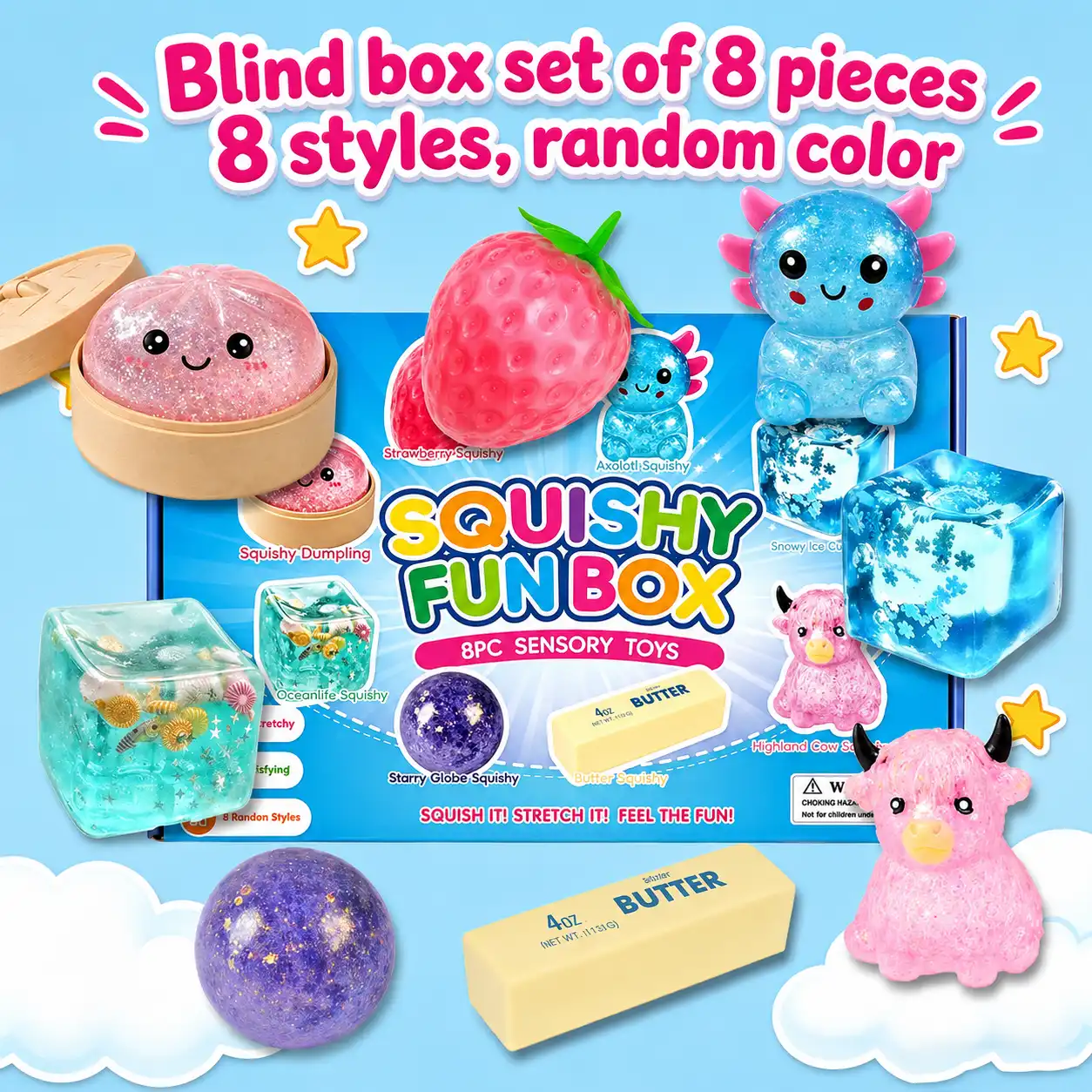 Squishy Fun Box – 8pc Sensory Set