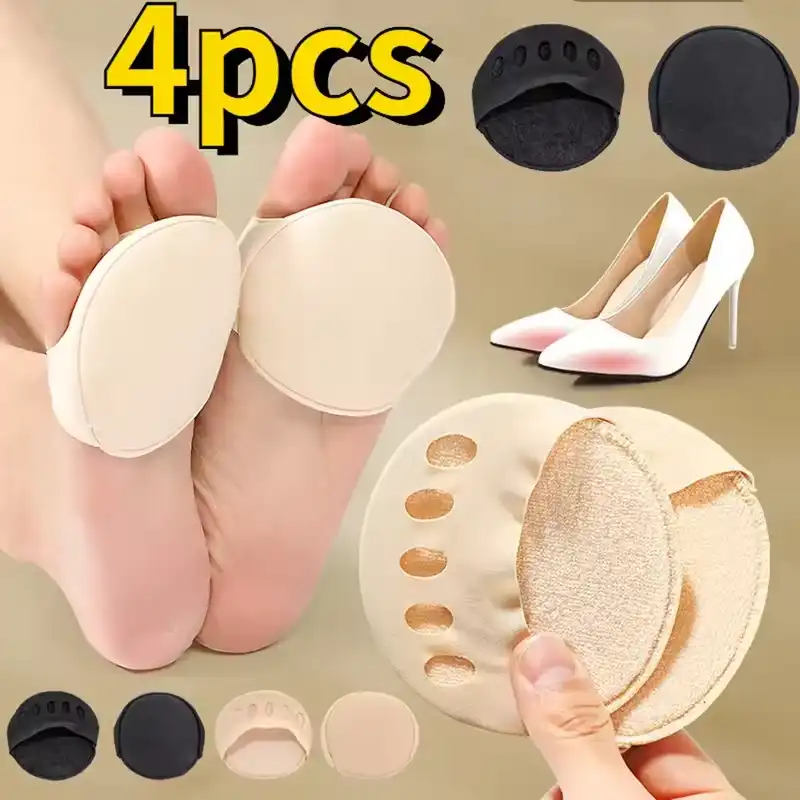 4/6/8Pcs Fabric Forefoot Pads for Woman High Heels Insert Non-slip Shock-absorbing Metatarsal Foot Pads