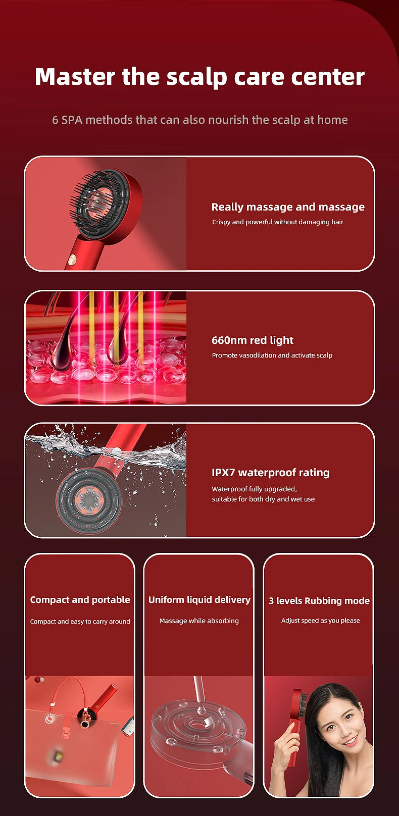 Infrared Electric Scalp Massager Comb