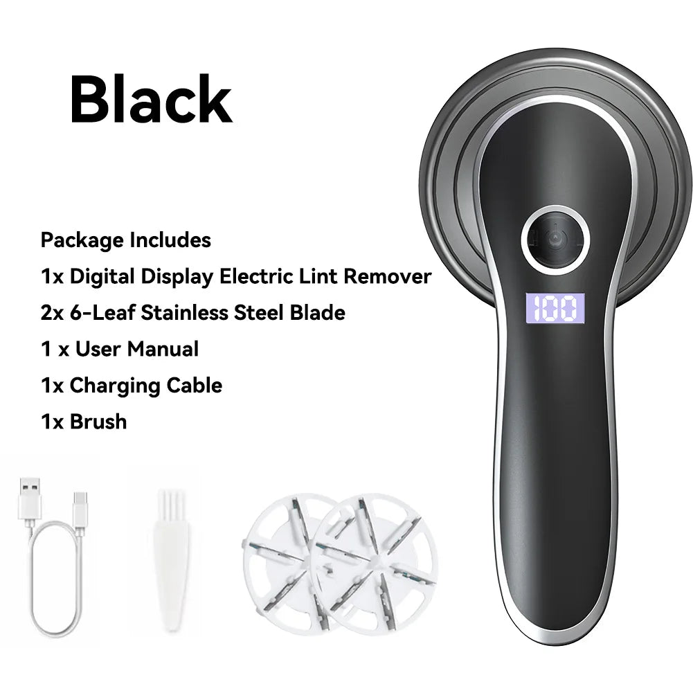 Rechargeable Fabric Shaver with Display