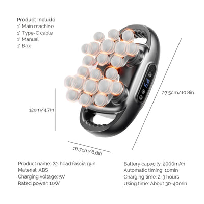 16-Head High-Frequency Fascia Massage Gun