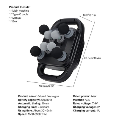 16-Head High-Frequency Fascia Massage Gun