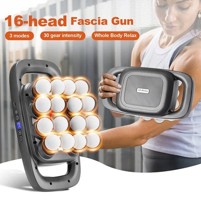 16-Head High-Frequency Fascia Massage Gun