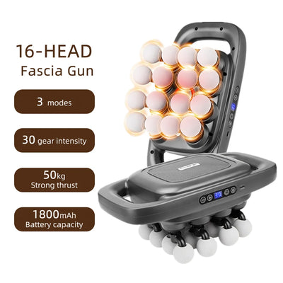 16-Head High-Frequency Fascia Massage Gun