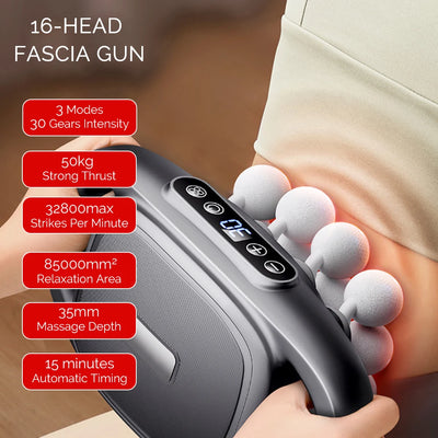 16-Head High-Frequency Massage Gun