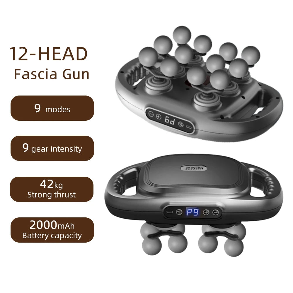16-Head High-Frequency Fascia Massage Gun