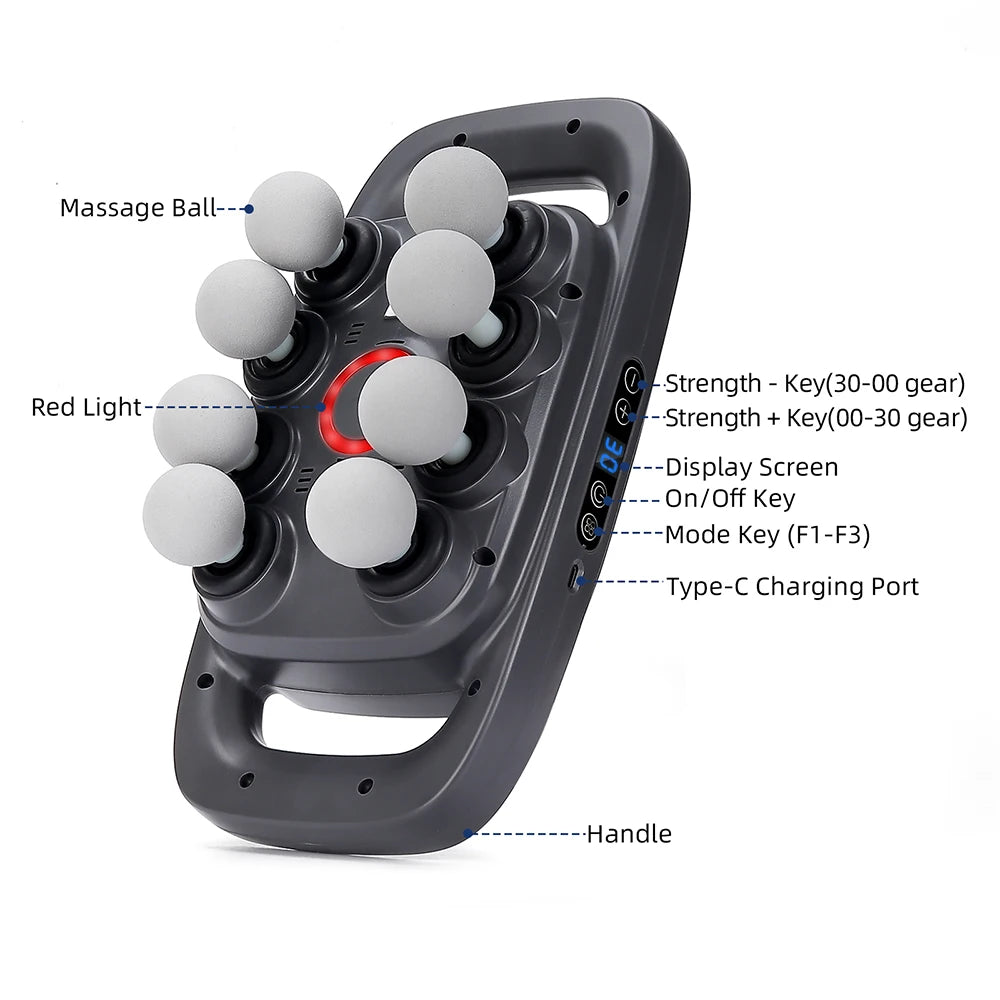 16-Head High-Frequency Fascia Massage Gun