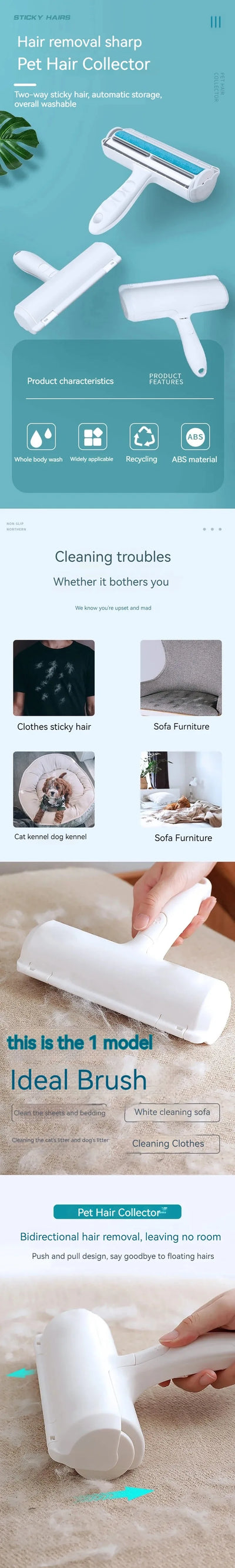 Reusable Pet Hair Remover Roller