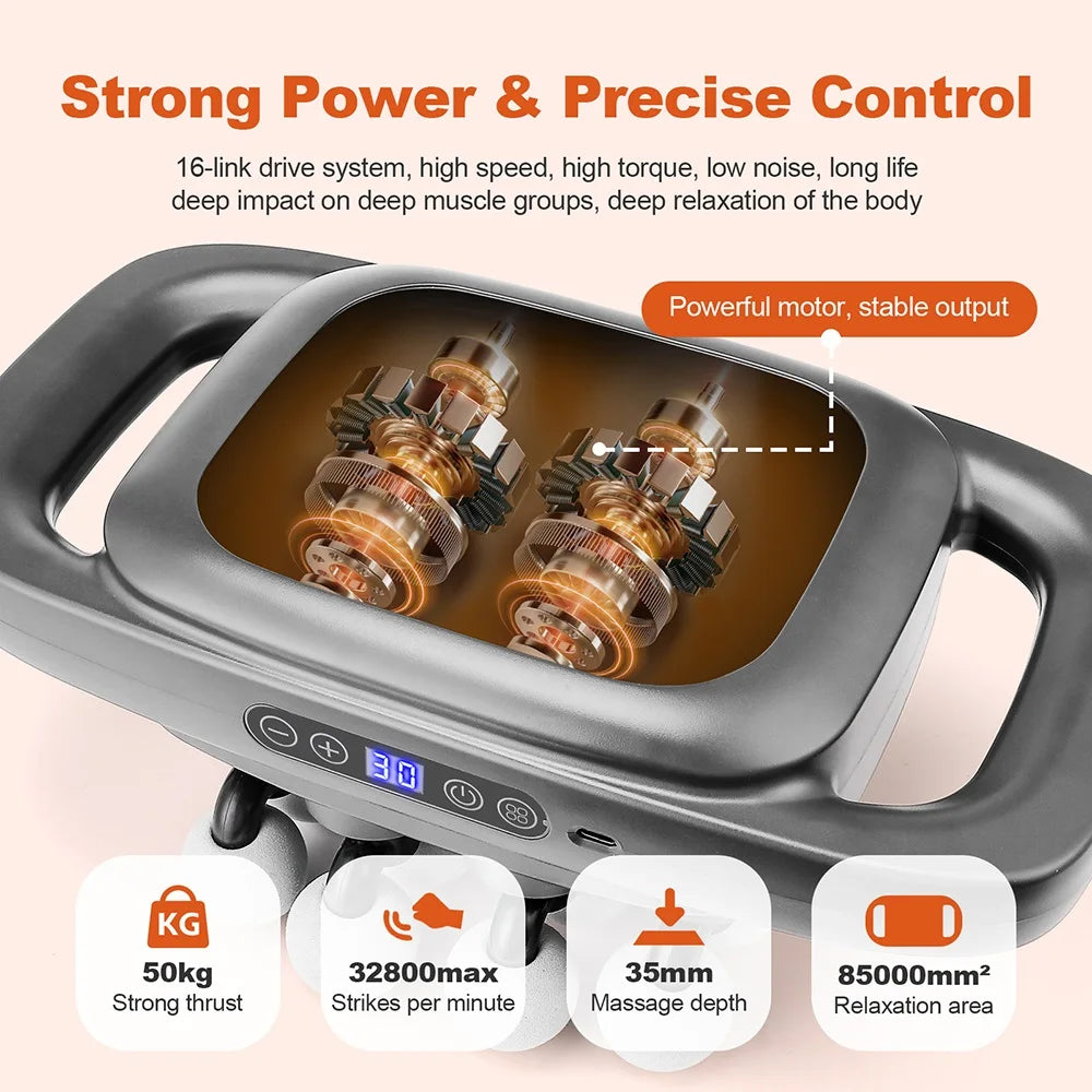 16-Head High-Frequency Fascia Massage Gun