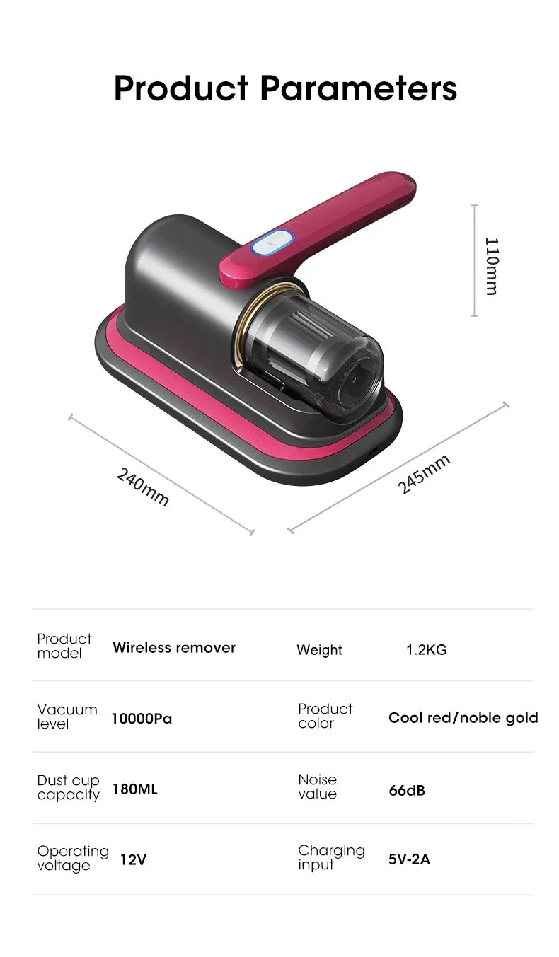 Cordless Mattress Vacuum Mite Remover