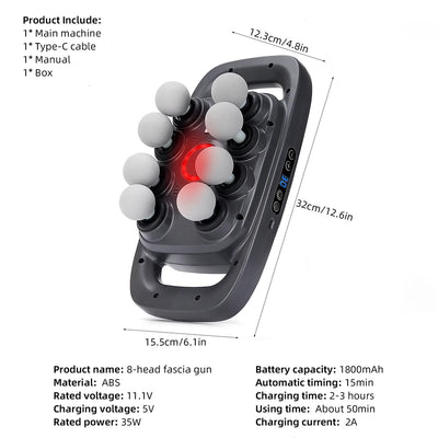 16-Head High-Frequency Fascia Massage Gun