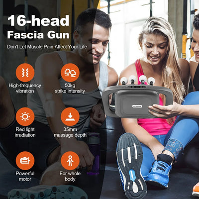 16-Head High-Frequency Fascia Massage Gun