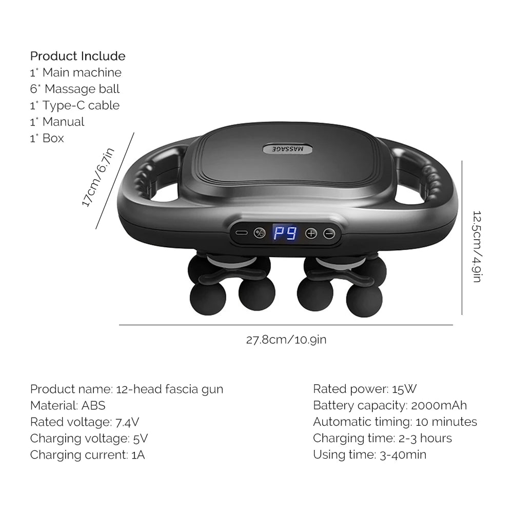 16-Head High-Frequency Massage Gun